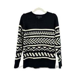 Forever 21 Black White Fair Isle Knit Sweater